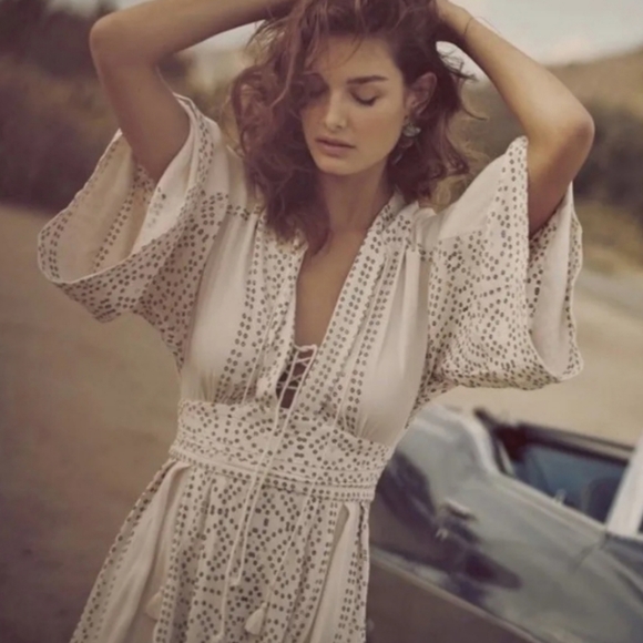 Free People Cream Long Sleeve Dress - Picture 1 of 7